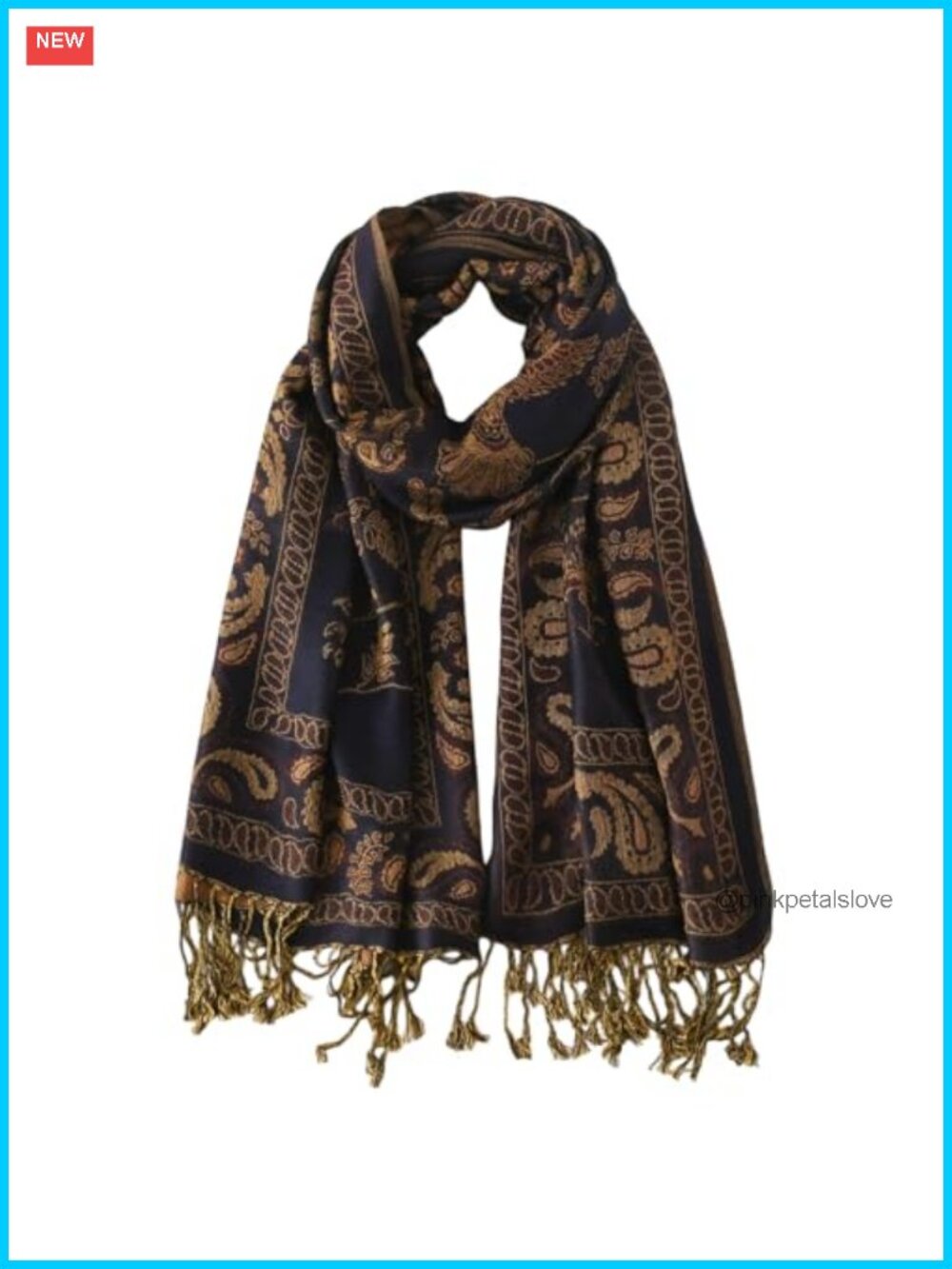 Reversible Paisley Pashmina Scarf Shawl Viscose Acrylic Wrap